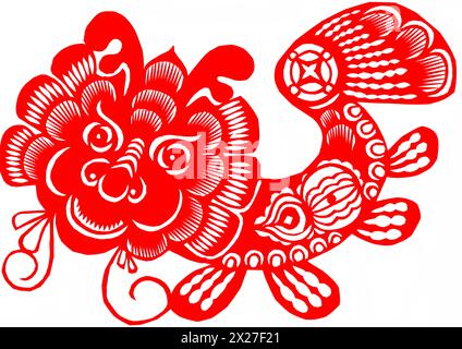 Papierschnitt Dragon Stockfoto