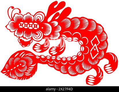 Papierschnitt Dragon Stockfoto