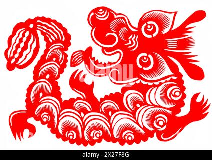 Papierschnitt Dragon Stockfoto