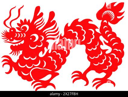 Papierschnitt Dragon Stockfoto