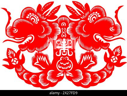 Papierschnitt Dragon Stockfoto