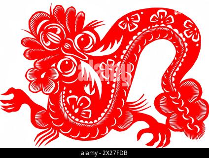 Papierschnitt Dragon Stockfoto