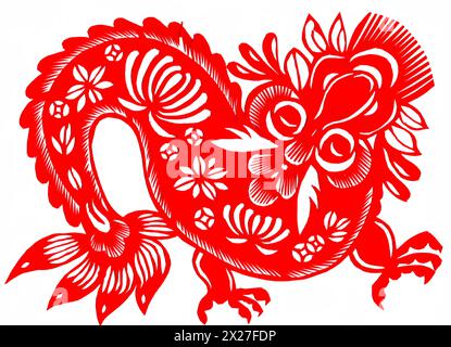 Papierschnitt Dragon Stockfoto