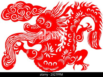Papierschnitt Dragon Stockfoto