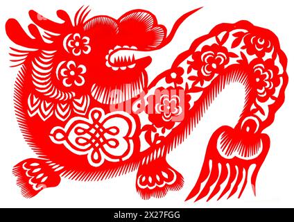 Papierschnitt Dragon Stockfoto