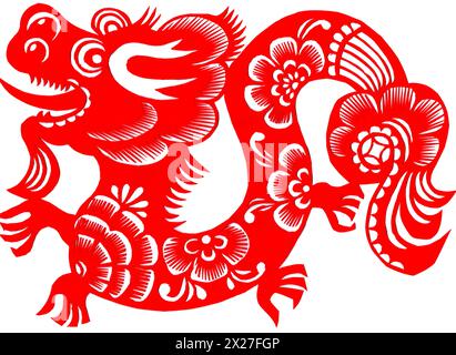 Papierschnitt Dragon Stockfoto