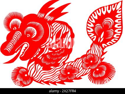 Papierschnitt Dragon Stockfoto