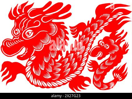 Papierschnitt Dragon Stockfoto