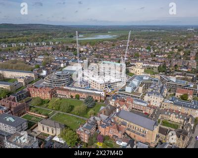 Luftaufnahme des Somerville College, University of Oxford, Oxford, Großbritannien. Stockfoto