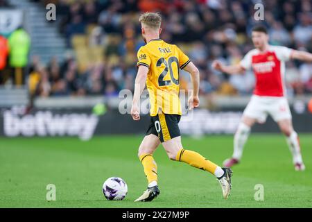 Wolverhampton, Großbritannien. April 2024. Tommy Doyle of Wolves war am 20. April 2024 beim Premier League-Spiel zwischen Wolverhampton Wanderers und Arsenal in Molineux, Wolverhampton, England. Foto von Stuart Leggett. Nur redaktionelle Verwendung, Lizenz für kommerzielle Nutzung erforderlich. Keine Verwendung bei Wetten, Spielen oder Publikationen eines einzelnen Clubs/einer Liga/eines Spielers. Quelle: UK Sports Pics Ltd/Alamy Live News Stockfoto