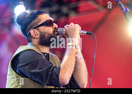 Indio, USA. April 2024. SID Sriram während des Stagecoach Music Festivals im Empire Polo Club am 19. April 2023 in Indio, Kalifornien (Foto: Daniel DeSlover/SIPA USA) Credit: SIPA USA/Alamy Live News Stockfoto