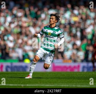 Glasgow, Schottland, Großbritannien. 20. April 2024; Hampden Park, Glasgow, Schottland: Scottish Cup Football Halbfinale, Aberdeen gegen Celtic; Reo Hatate von Celtic Credit: Action Plus Sports Images/Alamy Live News Stockfoto