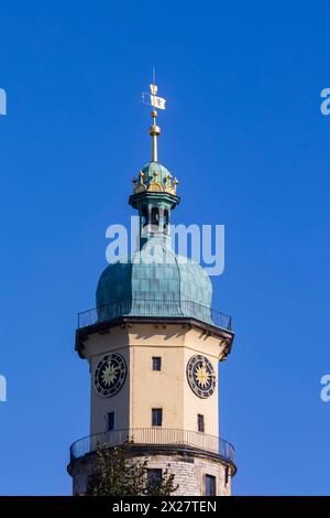 Stadtansicht Renaissanceschloss Neideck 1553 - 1560. Schloss-Turm auch Neideckturm. Arnstadt Thüringen Deutschland *** Stadtansicht Renaissanceschloss Neideck 1553 1560 Schlossturm auch Neideckturm Arnstadt Thüringen Deutschland Stockfoto