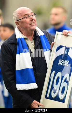 Der legendäre Fußballtrainer Sven-Göran Svennis Eriksson wird vor dem Fußballspiel zwischen IFK Göteborg und IFK Norrköping am Samstag in Gamla Ullevi gefeiert. Göteborg, Schweden 20. April 2024.Foto: Björn Larsson Rosvall/TT/Code 9200 Credit: TT News Agency/Alamy Live News Stockfoto
