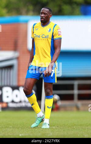 Mansfield, Großbritannien. April 2024. Lucas Akins aus Mansfield Town während des SKY Bet EFL League 2 Spiels im One Call Stadium, Mansfield, England, Großbritannien am 20. April 2024 Credit: Every Second Media/Alamy Live News Stockfoto