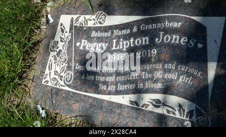 Culver City, Kalifornien, USA 18. April 2024 Schauspielerin Peggy Lipton Grave im Hillside Memorial Park am 18. April 2024 in Culver City, Los Angeles, Kalifornien, USA. Foto: Barry King/Alamy Stock Photo Stockfoto