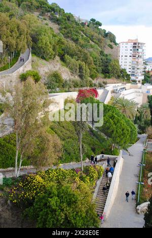 Blick von La Alcazaba in Malaga, Spanien Stockfoto