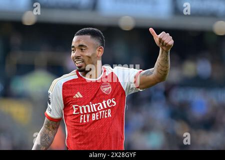 Gabriel Jesus von Arsenal, während des Premier League-Spiels Wolverhampton Wanderers gegen Arsenal in Molineux, Wolverhampton, Großbritannien, 20. April 2024 (Foto: Cody Froggatt/News Images) Stockfoto