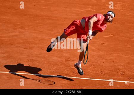 Stefanos Tsitsipas beim Rolex Monte-Carlo Finale ATP Masters 1000 Tennis am 14. April 2024 im Monte Carlo Country Club in Roquebrune Cap Martin, Frankreich bei Monaco. Stockfoto