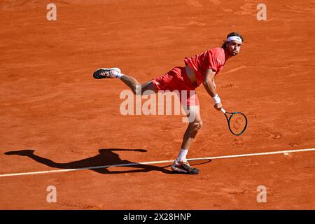 Stefanos Tsitsipas beim Rolex Monte-Carlo Finale ATP Masters 1000 Tennis am 14. April 2024 im Monte Carlo Country Club in Roquebrune Cap Martin, Frankreich bei Monaco. Stockfoto