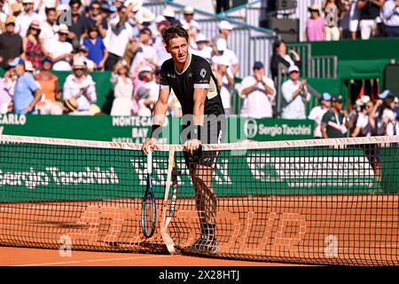 Paris, Frankreich. April 2024. Casper Ruud während des Rolex Monte-Carlo Finales ATP Masters 1000 Tennis am 14. April 2024 im Monte Carlo Country Club in Roquebrune Cap Martin, Frankreich bei Monaco. Quelle: Victor Joly/Alamy Live News Stockfoto