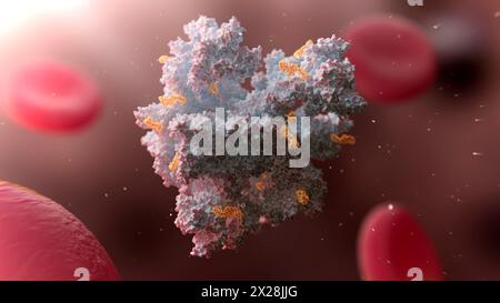 Albumin-Nanopartikel-Arzneimittelverabreichung, Illustration Stockfoto