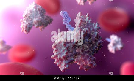 Albumin-Arzneimitteltherapeutika, Illustration Stockfoto
