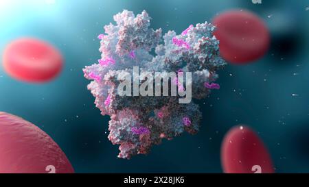 Albumin-Nanopartikel-Arzneimittelverabreichung, Illustration Stockfoto