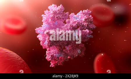 Albumin-Nanopartikel-Arzneimittelverabreichung, Illustration Stockfoto