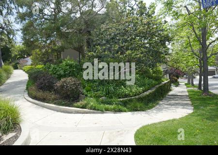 Los Angeles, Kalifornien, USA 18. April 2024 Ensley Avenue am 18. April 2024 in Los Angeles, Kalifornien, USA. Foto: Barry King/Alamy Stock Photo Stockfoto