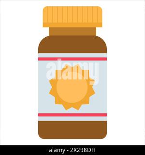 Pillenflasche mit Vitamin-d-Vektor-Illustration Stock Vektor