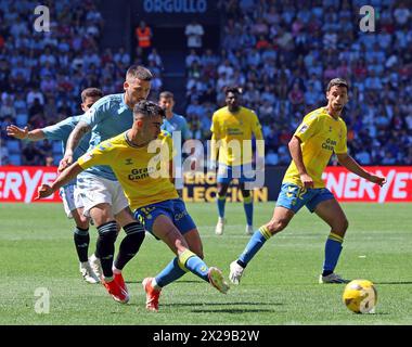 Vigo, Spanien. April 2024. Spanien La Liga Fußballspiel Celta gegen Las Palmas im Balaidos Stadium in Vigo, Pontevedra, 20. April 2024 900/Cordon PRESS Credit: CORDON PRESS/Alamy Live News Stockfoto