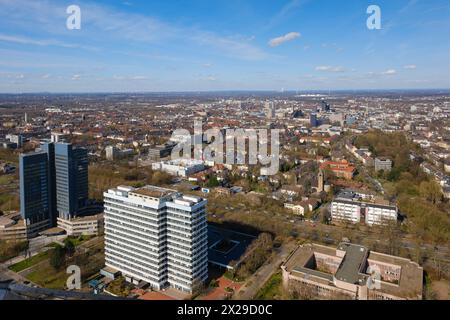 Blick von oben auf die Stadt Dortmund Stockfoto