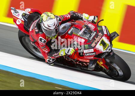 ASSEN - Alvaro Bautista (ESP) auf seinem Ducati im Superpole Race während des World Superbike Race auf dem TT Circuit Assen. ANP VINCENT JANNINK Stockfoto