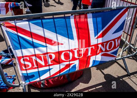 Anti-Unabhängigkeitsdemonstration am George Square, Glasgow - 20. April 2024 Stockfoto