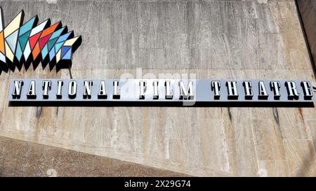 Logo des National Film Theatre, heute BFI Southbank, dem führenden Repertoire-Kino in Großbritannien Stockfoto