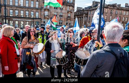 Unterstützung für die Demonstration Palästinas auf dem George Square, Glasgow am 20. April 2024 Stockfoto