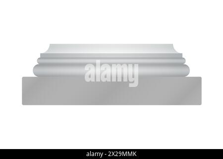 3D griechischer Säulenzylinder Sockel, realistische Steinbasis der alten Kolonnade Vektor Illustration Stock Vektor