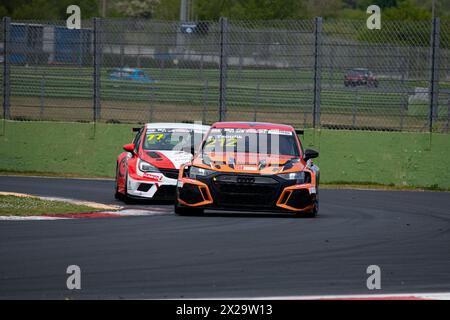 Rundkurs Vallelunga, Rom, Italien 20-04-2024 - FIA TCR World Tour. Qualifizieren. Sami Taoufik (Audi, Volcano Motorsport) in Aktion auf der Rennstrecke. Foto: Fabio Pagani/Alamy Live News Stockfoto