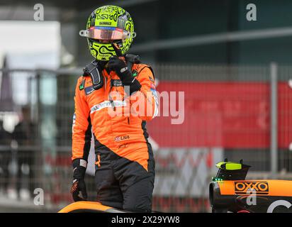 Shanghai, China. April 2024. 19.04.2024, Shanghai International Circuit, Shanghai, Formel 1 Chinesischer Grand Prix 2024, im Bild Lando Norris (GBR), McLaren F1 Team Credit: dpa/Alamy Live News Stockfoto