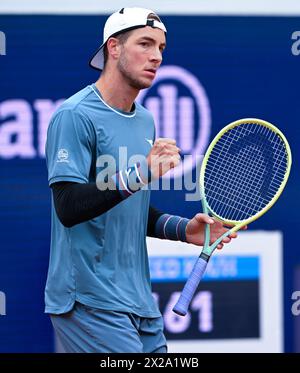 München, Deutschland. April 2024. Tennis: ATP Tour - München, Singles, Herren, Finale. Fritz (USA) - Struff (Deutschland). Jan-Lennard Struff in Aktion. Quelle: Sven Hoppe/dpa/Alamy Live News Stockfoto