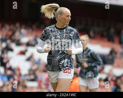 London, Großbritannien. April 2024. London, England, 21. April 2024: Stina Blackstenius (25 Arsenal) war vor dem Spiel der Barclays Womens Super League zwischen Arsenal und Leicester City im Emirates Stadium in London. (Jay Patel/SPP) Credit: SPP Sport Press Photo. /Alamy Live News Stockfoto