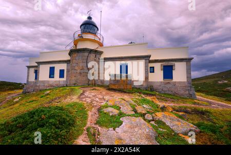 Cape Prior Leuchtturm an einem bewölkten Herbsttag. Stockfoto