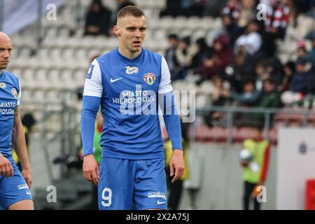 Krakau, Polen. April 2024. 04.21.2024 Krakau (Krakau) Polen, Fußball, PKO BP Ekstraklasa (polnische Spitzenliga - erste Liga), Sezon (Saison) 2023/2024, Cracovia - Puszcza Niepolomice op: Artur Siemaszko Credit: Konrad Swierad/Alamy Live News Stockfoto