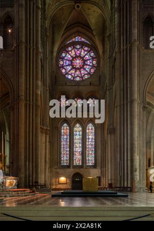 Reims, Kathedrale Notre-Dame, Blick in das südliche Querhaus Stockfoto