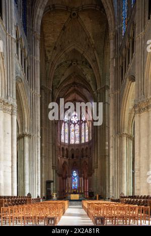 Reims, Kathedrale Notre-Dame, Blick nach Osten Stockfoto