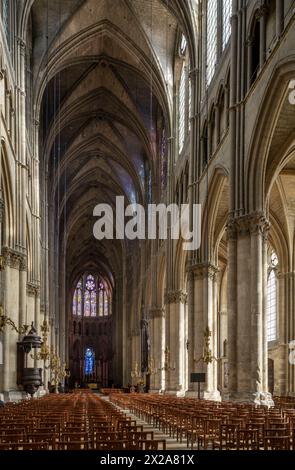 Reims, Kathedrale Notre-Dame, Blick nach Osten Stockfoto