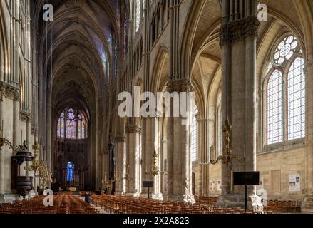 Reims, Kathedrale Notre-Dame, Blick nach Osten Stockfoto