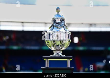 Rotterdam, Niederlande. April 2024. Rotterdam - KNVB Beker vor dem KNVB Cup Finale/KNVB Bekerfinale zwischen Feyenoord und NEC im Stadion Feijenoord de Kuip am 21. April 2024 in Rotterdam, Niederlande. Credit: Box to Box Pictures/Alamy Live News Stockfoto