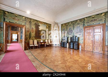 Göttweig, Niederösterreich, Österreich. Museum im Kaiserflügel des Klosters Göttweig. Das Jagdzimmer im Kaiserflügel Stockfoto